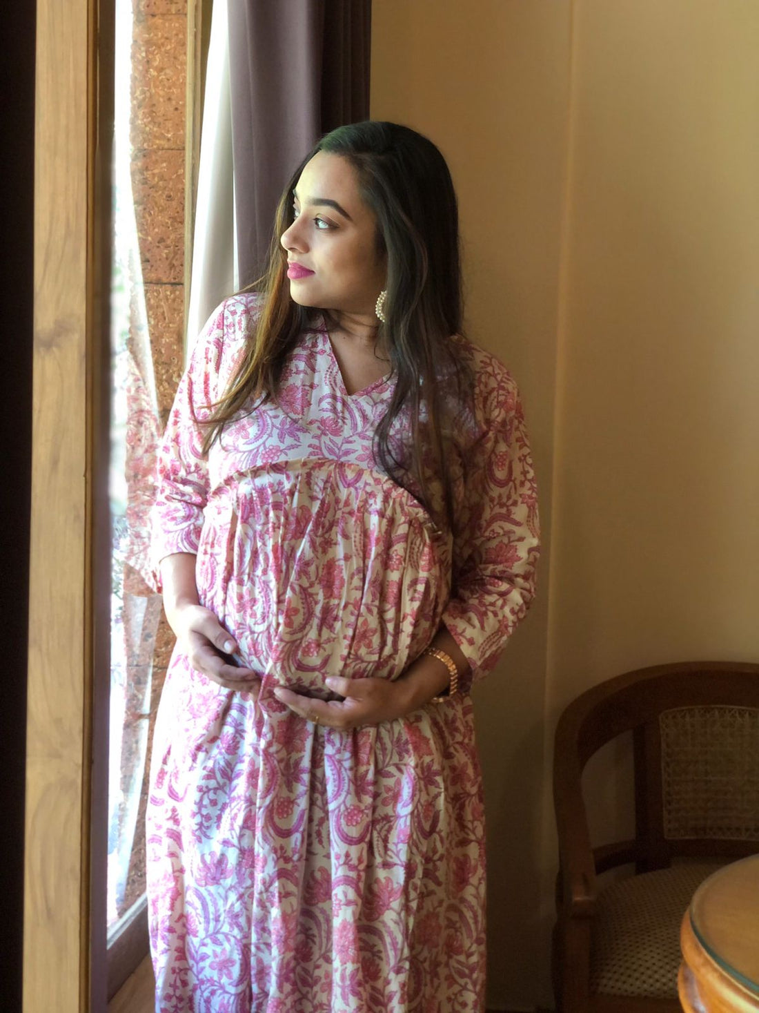 Pink off white Baby Bump Dress