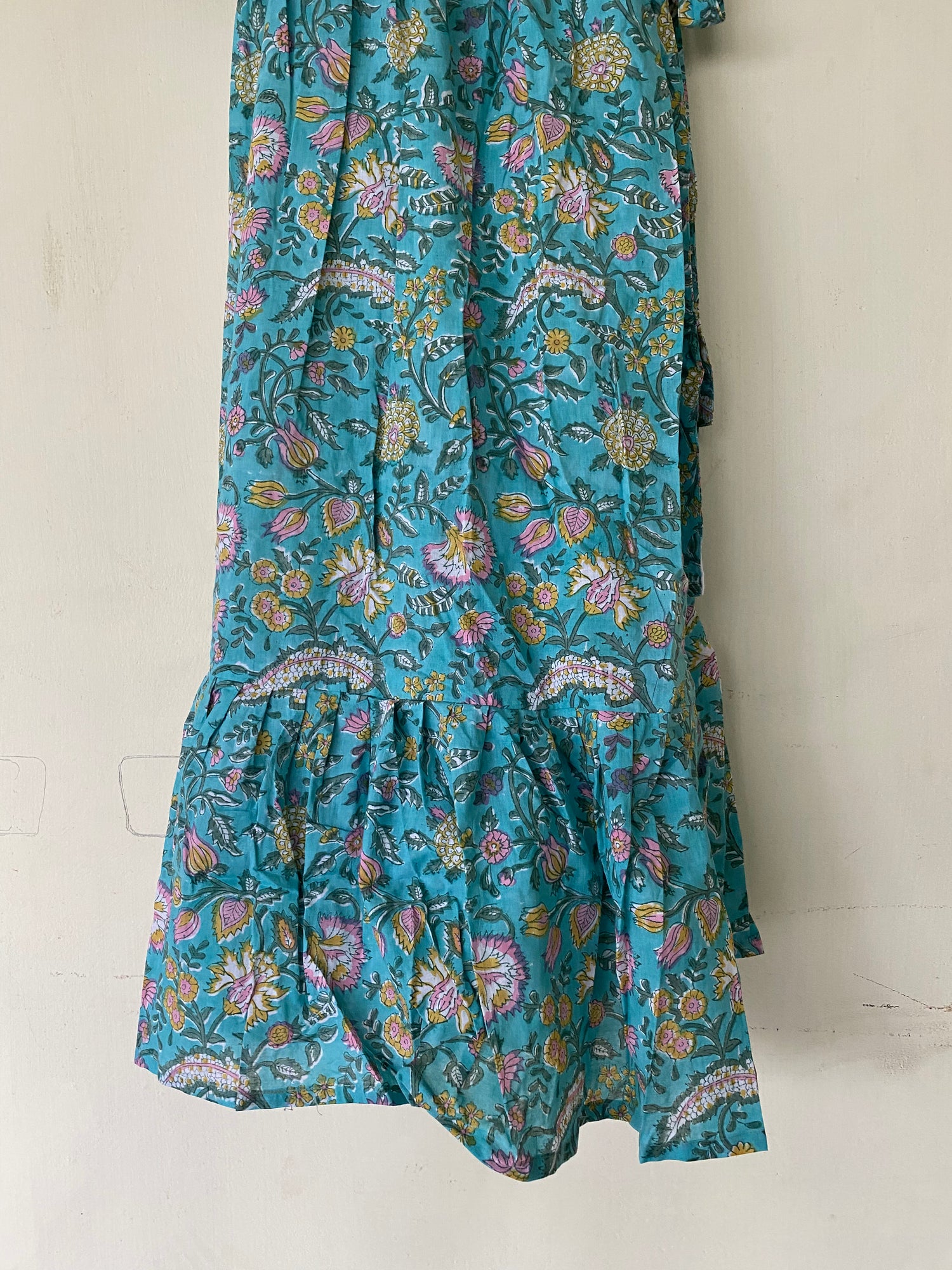 Ocean blue floral Wrap Dress